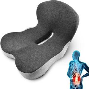 L Shaped Seat Cushion with Back Support Memory Foam Integrated Lumbar and Seat Cushion for Back Pain Relief Office and Car
