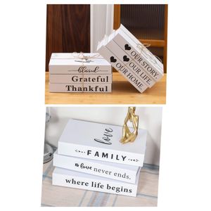 Modern Fake Books Decoration White Color Simulation Book Home Decor Club Hotel Model Living Room Props Books Decor 
