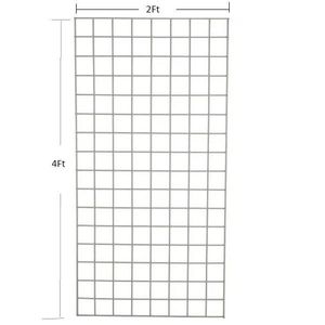 CENTRAMAN 2x4' Grid Wall Mesh Display Panel -Chrome, 600x1200 mm