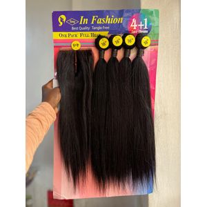 In Fashion Straight hair bundles plus closure 