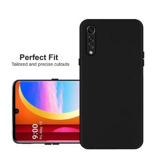 Soft Flexible Silicone Case for LG Velvet, Shockproof Anti-Scratch Slim TPU Protective Back Cover (Black)