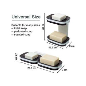 Double layered wall mounted soap box/ holder with adhesive sticker