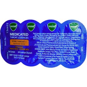 Health Medicated Lozenges For Sore Throat + Blocked Nose Vıcks