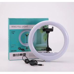 12-Inch LED Ring Light with Adjustable Stand and Phone Mount for Online Classes and Video Shooting