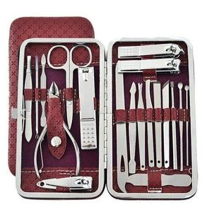 19 Pcs/set Manicure Set Stainless Steel Nails Clippers Set Ear Spoon Pedicure Sets Toe Nail Scissors Manicure Nail Art Tools