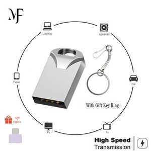 Metal OTG Key Chain Style Usb Flash Drive Type-c 64GB 512GB Memory Stick TB Large capacity Mini Pen Drive 2.0 3.0