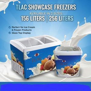 TLAC  Chest Freezer, Showcase Freezer/Display Freezer with sliding Glasses, Lock and Key