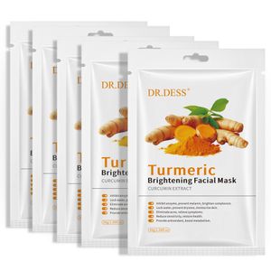 DR.DESS Turmeric 10pc  Brightening Facial Mask Sheet Prevent Ski Dryness Reduce Sensitivity Hydrate Skin while reducing Acne 