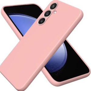 Soft Flexible Silicone Case for Samsung Galaxy S24 FE, Shockproof Anti-Scratch Slim TPU Protective Back Cover (Pink)