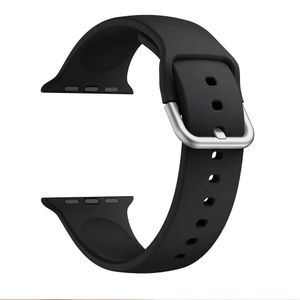 Silicone Buckle Strap Watch Band For Apple Watch Ultra 49mm /  45mm / 44mm / 42mm(Black)