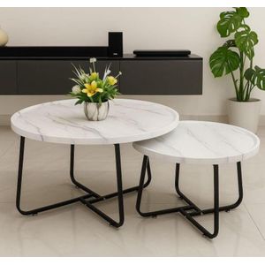Modern Round Nesting Coffee Table Set 