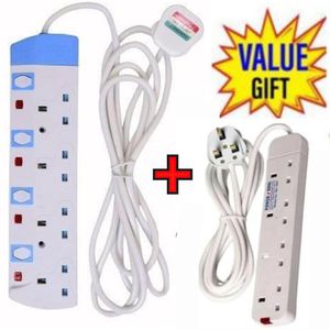 Power King HOME BEST 4 WAY POWER EXTENSION WITH LONG CABLE FOR ELECTRONIC DEVICES + 4 way Power Extension Cable 