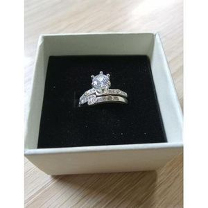 925 Jewellery Pure 925 Sterling Silver Italy Engagement Ring – Size 8