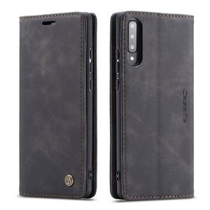 Caseme Wallet Black Retro Leather Flip All-Round Protection Cover Case For Samsung Galaxy A30s