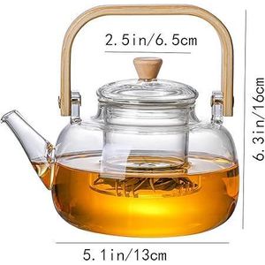 Premium 1.4L High Borosilicate Glass Teapot – Heat-Resistant Glass Tea Kettle – Stovetop & Open Flame Safe – BPA-Free & Lead-Free Clear Tea Maker with Custom Logo Support