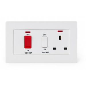 Alva Cooker Switch,45amps, 13 amps socket, Steel frame,240v,British Standard