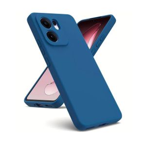 Oppo Reno 13F Phone Case - Navy Blue Liquid Silicone Protective Phone Cover