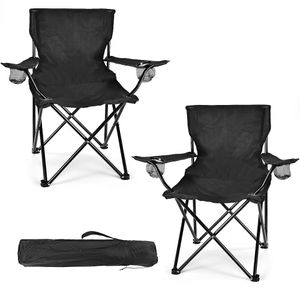Multi-Purpose Folding Chair – Strong Portable Camping Chair with Carry Bag & Side Storage Pocket