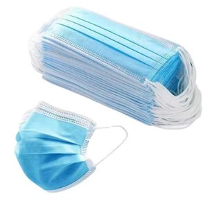 50 pcs outdoor thickened to prevent dust face mask disposable breathable mask__blue