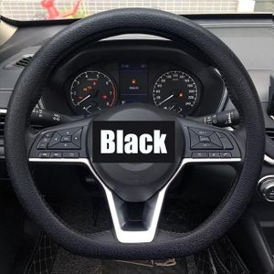 Silicone Car Steering Wheel Cover Anti-Slip Styling Universal Wheel Glove with Soft Texture Perfect Accessories for Vehicle (Black)