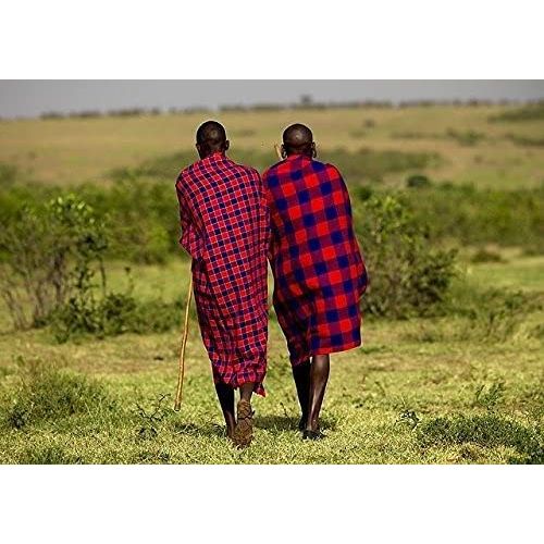 Masaai Shuka Kikoy Authentic African Maasai Blanket Scarf Wrap Throw Fabric  Picnic Mat/Bedspread 