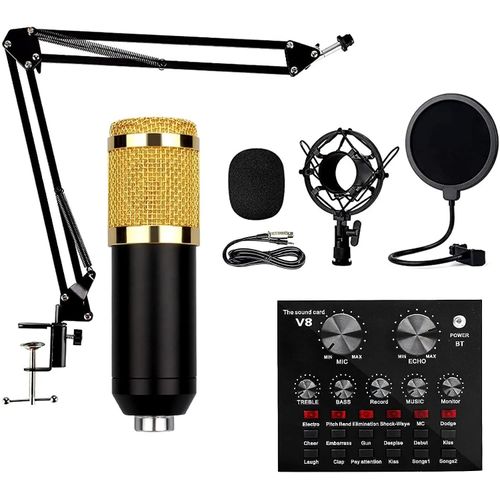 product_image_name-Generic-BM-800 Recording Studio Package with Voice Changer, Live Sound Card - Audio Interface for Laptop Computer Vlog Living Broadcast Live Streaming YouTube TikTok -1