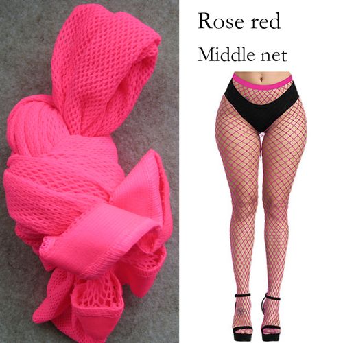 Fashion Women Fishnet Stockings Fish Net Leggings Mesh Nylon Tights  Lingerie Skin Thigh High Stocking Hosiery Mid Net Rose Red @ Best Price  Online