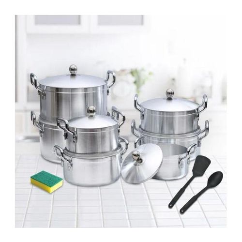 product_image_name-Generic-14 Pieces Heavy Aluminium Cooking Pot Sufuria Set-2