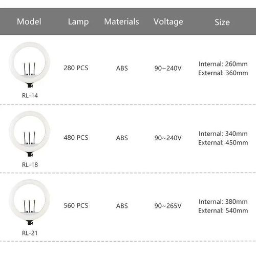 product_image_name-Generic-RL-18 Adjustable Large LED Ring Light for Professional Beauty Lighting-6