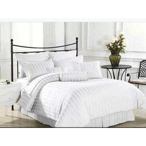 product_image_name-Generic-Binded White Stripped Duvet 1pc Bedsheet,2pcs Pillow cases,1pc Heavy Duvet Size: 6*7-1