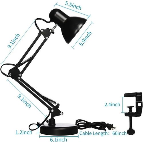 product_image_name-Generic-Architect Desk Lamp Adjustable Swing Arm E27 Clamp Office Study Table Light-3