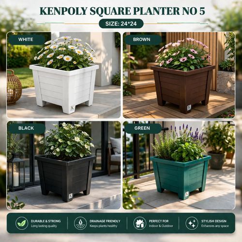 product_image_name-Kenpoly-High quality plastic Square planter 24*24cm-1