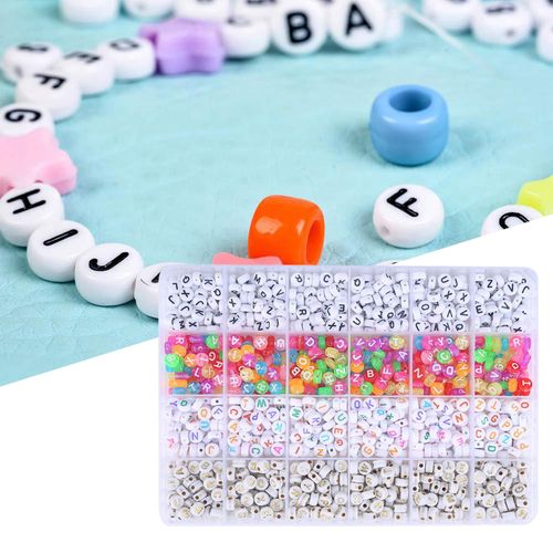 FZIIVQU Letter Beads for Bracelets Making Kit 1400pcs Alphabet