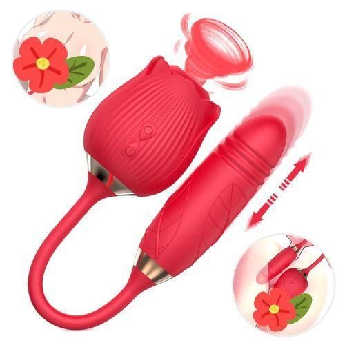 Generic Rose dual sucking and thrusting Adult Tool