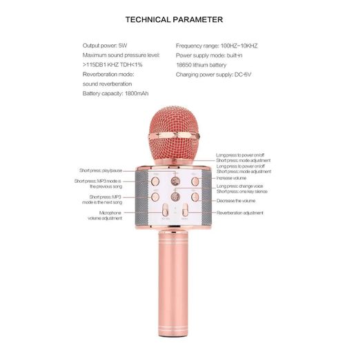 product_image_name-Generic-Wireless Karaoke Microphone with Built-In Speaker & TF Slot-3