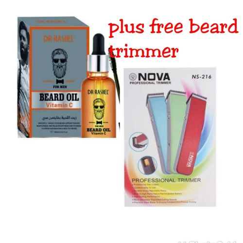 product_image_name-DR RASHEL-Beard Oil With VitaminC Plus Free Rechargeable Beard Trimmer-1