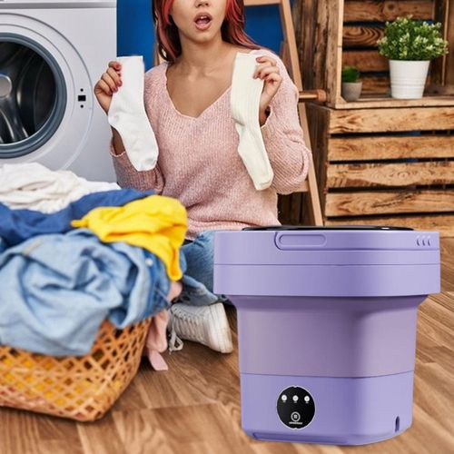 Generic Mini Folding Washer Machine Small Laundry Machine Violet @ Best  Price Online