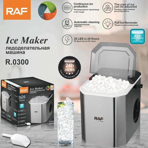 product_image_name-RAF-Ice Maker with Handle 26LBS/24H Portable Ice Maker Machine with Scoop Countertop Adjustable-1