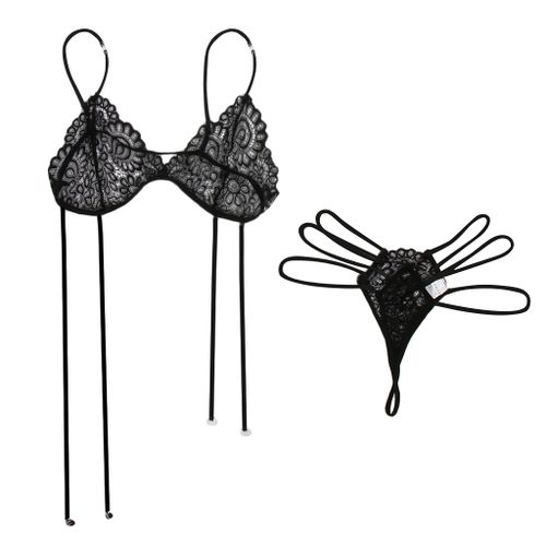 Sexy Women Lingerie Bra Set G-String Thong Bandage Underwear Sleepwear  Nightwe