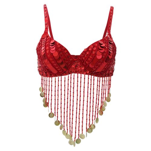 Generic Women Belly Dance Sequin Beaded Bra Top Samba Dance Costume Show  Red @ Best Price Online