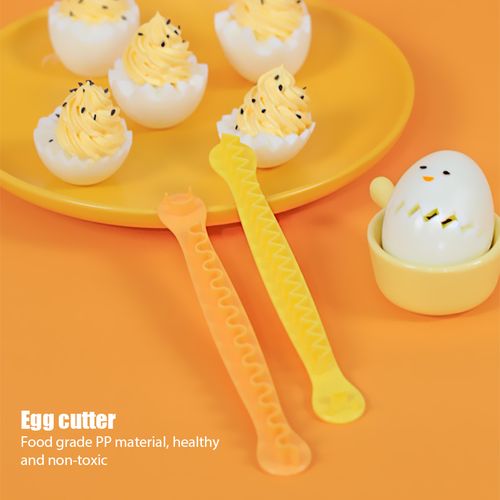 2 Pcs Fancy Cut Eggs Cooked Eggs Cutter Household Boiled Eggs