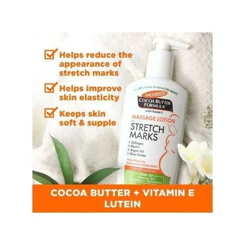 PALMER'S Cocoa Butter Formula Massage Lotion For Stretch Marks, Pregnancy Skin Care Belly Cream Weight Fluctuation with Collagen, Elastin, Argan OIl and Shea Butter 250ml