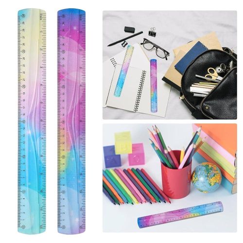 12 Foldable Ruler 3 Pack Flexible Rulers - Bendy 12 Inch Plastic Rulers ...