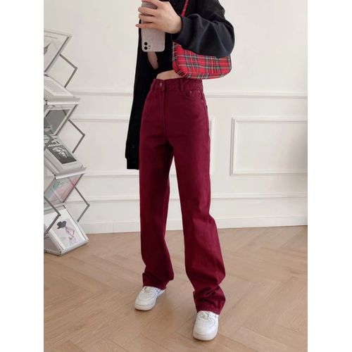 Fashion (wine Red)New 2022 Spring Autumn Women Pnats Casual Jeans Flare Pants  Ladies @ Best Price Online