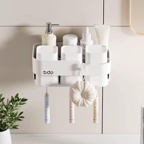 product_image_name-Un Branded-Bathroom wall mounted toothbrush holder with 3 cup-2