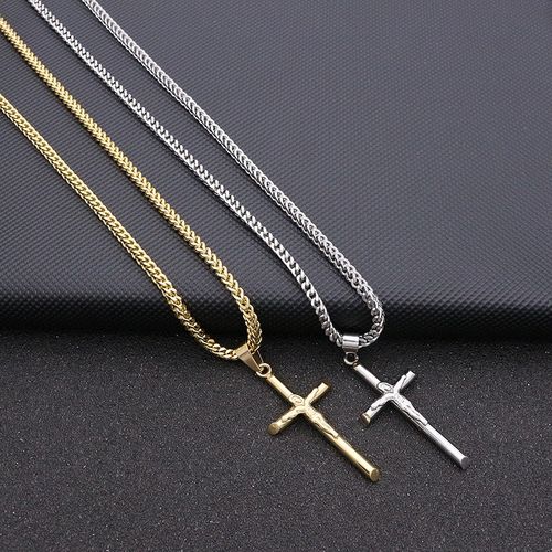 Amoued Men's Cross Necklace Lady's Simple Stainless Steel Pendant, High  Simple Jewelry Gift, Christian Cross Chain Jewelry Gift (with Long Chain):  Buy Online at Best Price in UAE - Amazon.ae