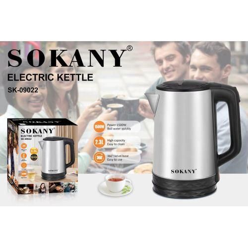 product_image_name-Sokany-Stainless Steel Electric Kettle, 2.3 Liters Tea Kettle Electric & Hot Water Kettle, 1500W Fast Boil with LED Light, Auto Shut-Off and Boil-Dry Protection-4