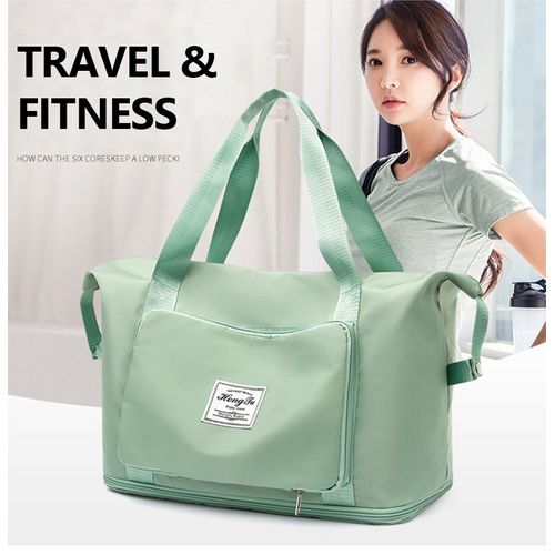 Hong Tu Multipurpose Expandable Foldable Fashion Travel Bag - Green ...