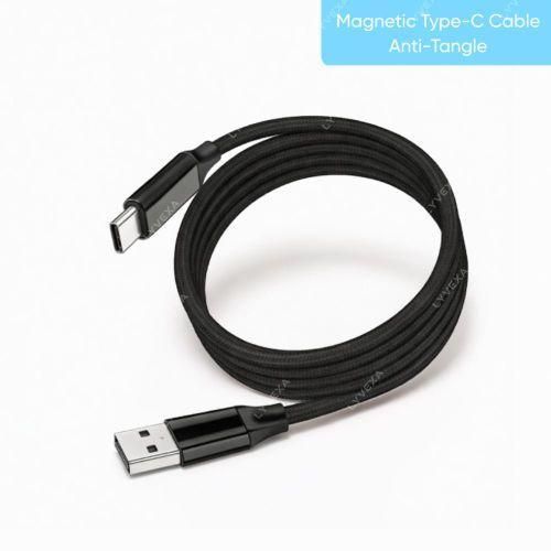 product_image_name-Generic- Magnetic Type-C Charging Cable Braided Fast Charge Anti-Tangle 1M-1
