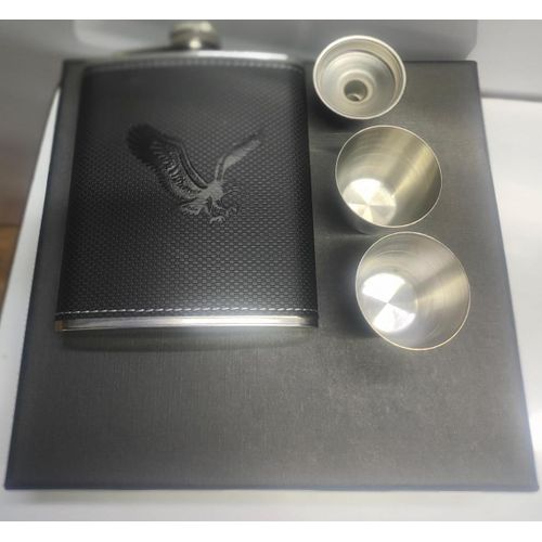 product_image_name-Generic-Hip Whiskey Bottle Set with 2 Tots Cups – 200ml Portable Flask-2